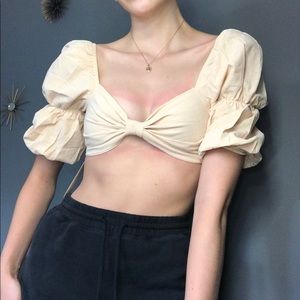 beige/tan crop top